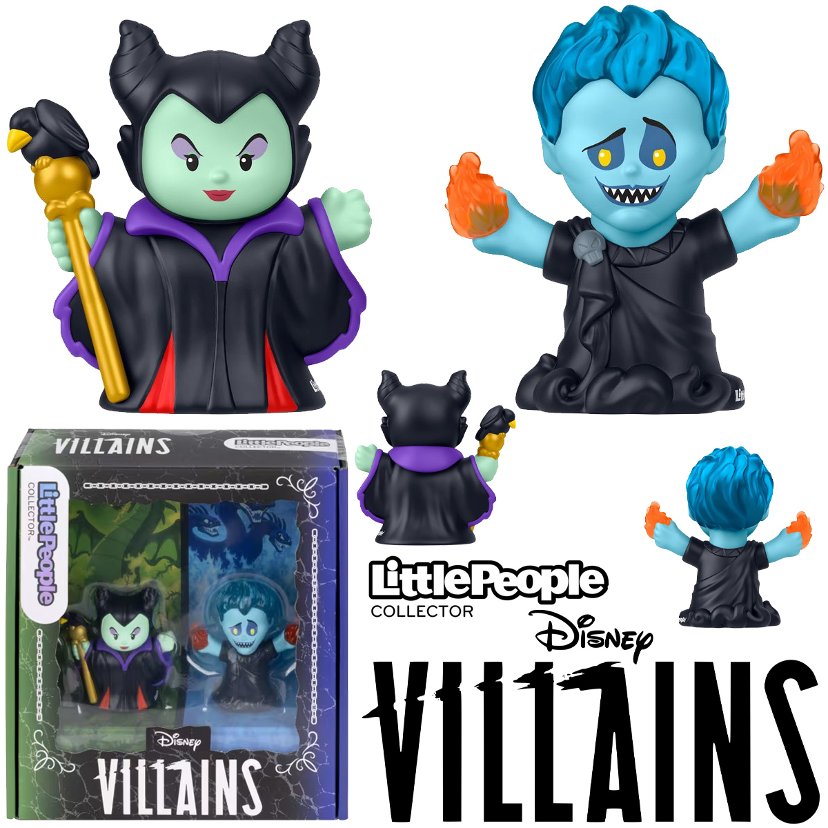 Bonecos Little People Collector Vilãs Disney: Malévola e Hades