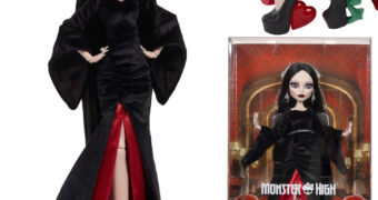 Boneca Morticia Addams Monster High Skullector da Série Wandinha (Netflix)