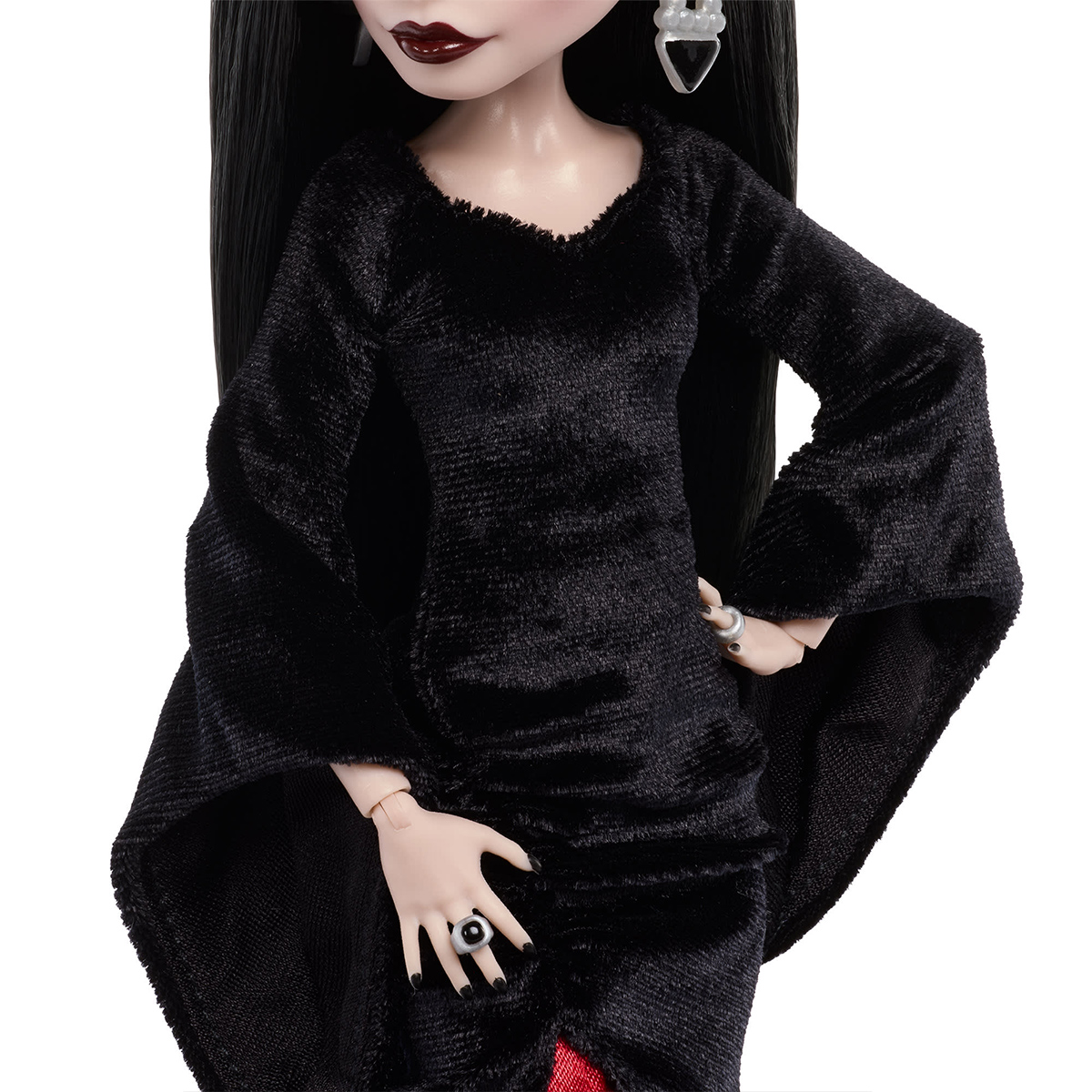 Boneca Morticia Addams Monster High Skullector da Série Wandinha (Netflix)