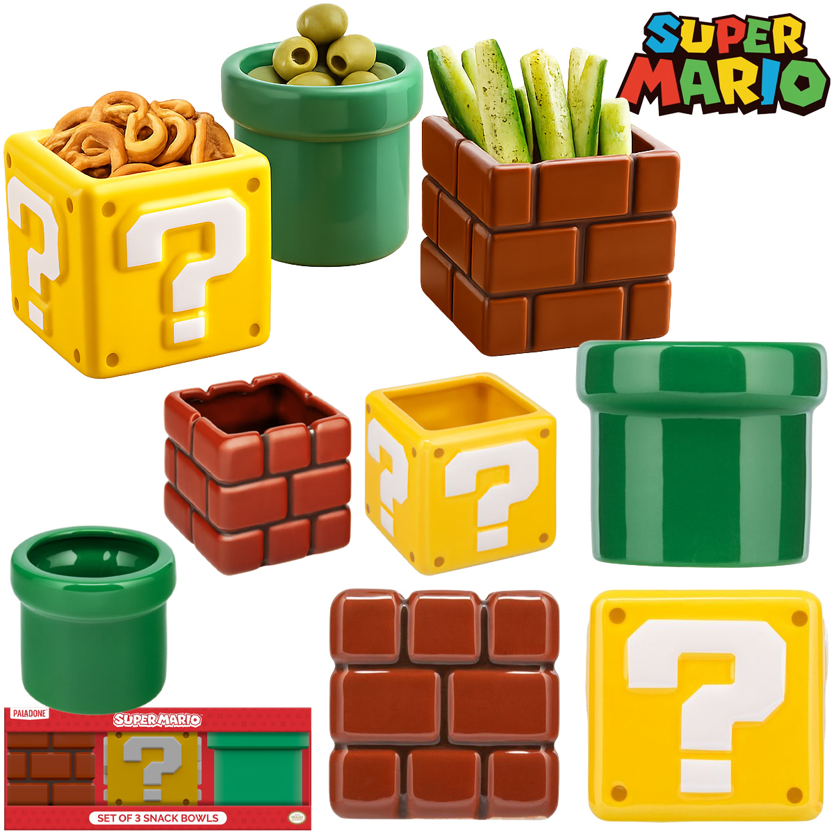 Tigelas de Salgadinhos Super Mario Bros.