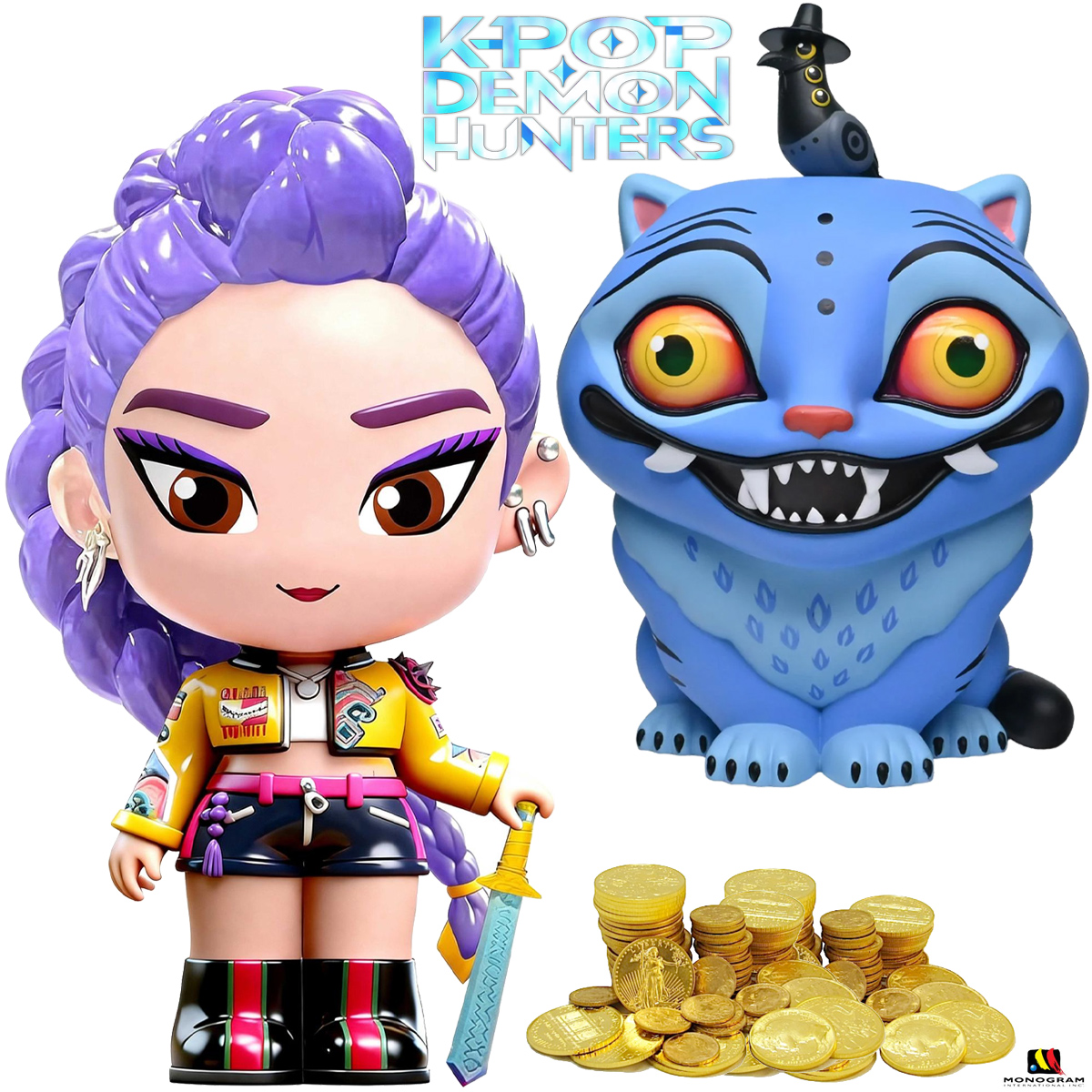 Cofres Guerreiras do K-Pop PVC Figural Bank: Rumi e Derpy (KPop Demon Hunters)