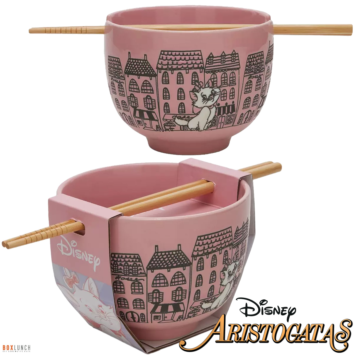 Tigela Ramen Aristogatas com a Gatinha Marie em Paris