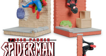 Apoios de Livros Homem-Aranha Bookends com Peter Parker e Miles Morales