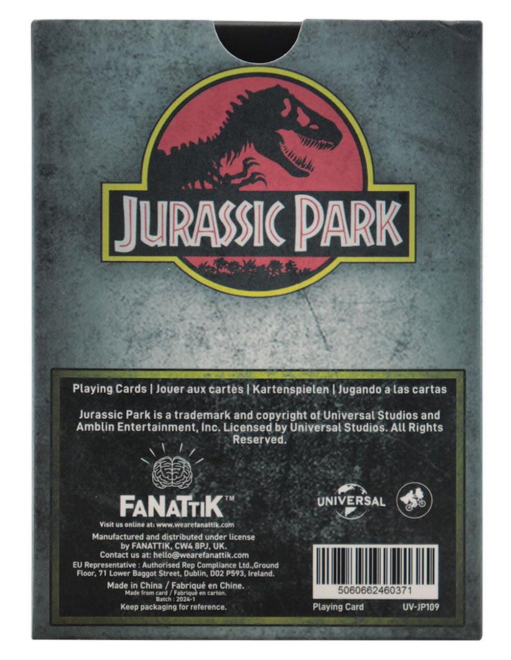 Baralho Fanattik Jurassic Park, o Parque dos Dinossauros