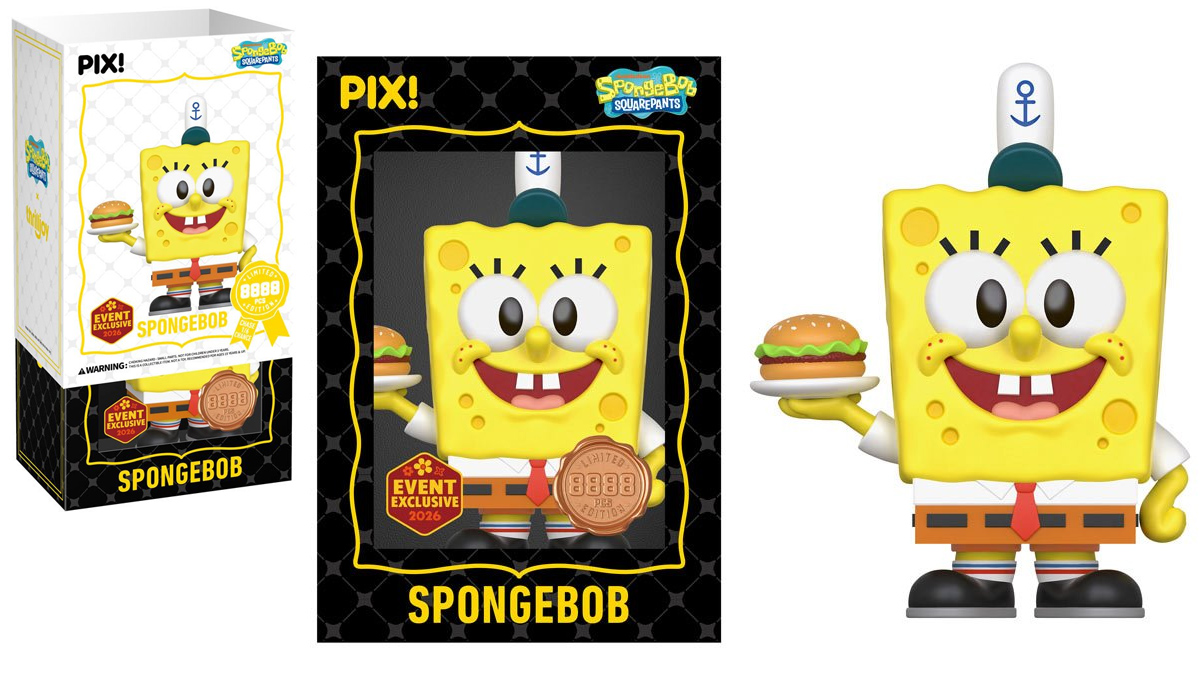 Boneco PIX! Bob Esponja Calça Quadrada com Uniforme do Siri Cascudo