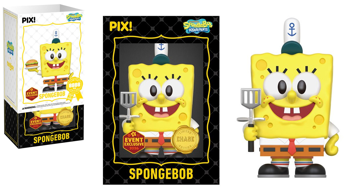 Boneco PIX! Bob Esponja Calça Quadrada com Uniforme do Siri Cascudo