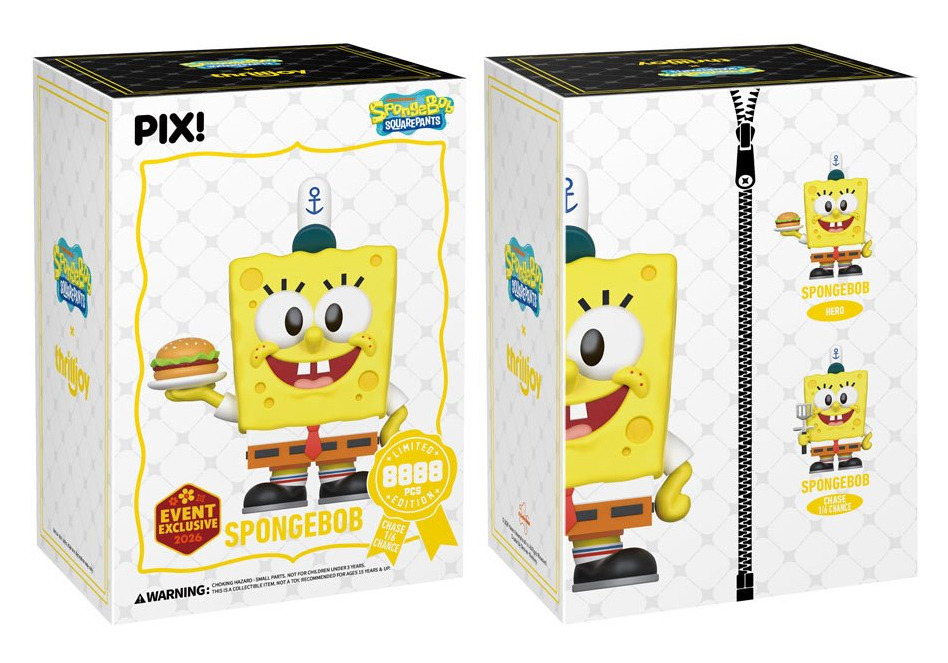 Boneco PIX! Bob Esponja Calça Quadrada com Uniforme do Siri Cascudo