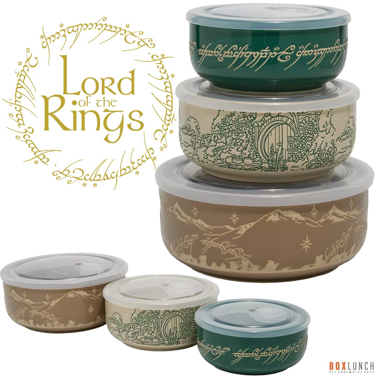 Conjunto de Potes com Tampas de O Senhor dos Anéis