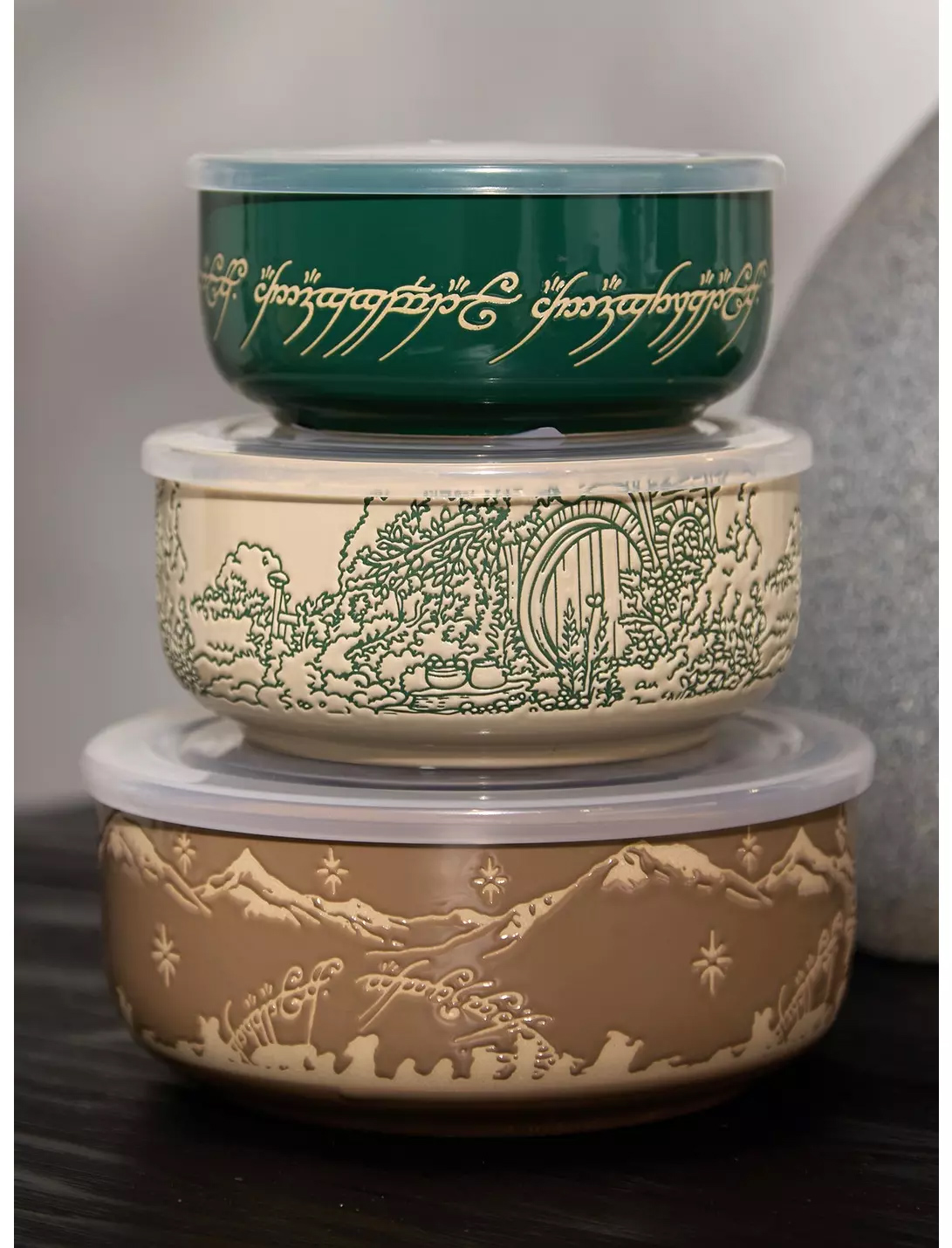 Conjunto de Potes com Tampas de O Senhor dos Anéis