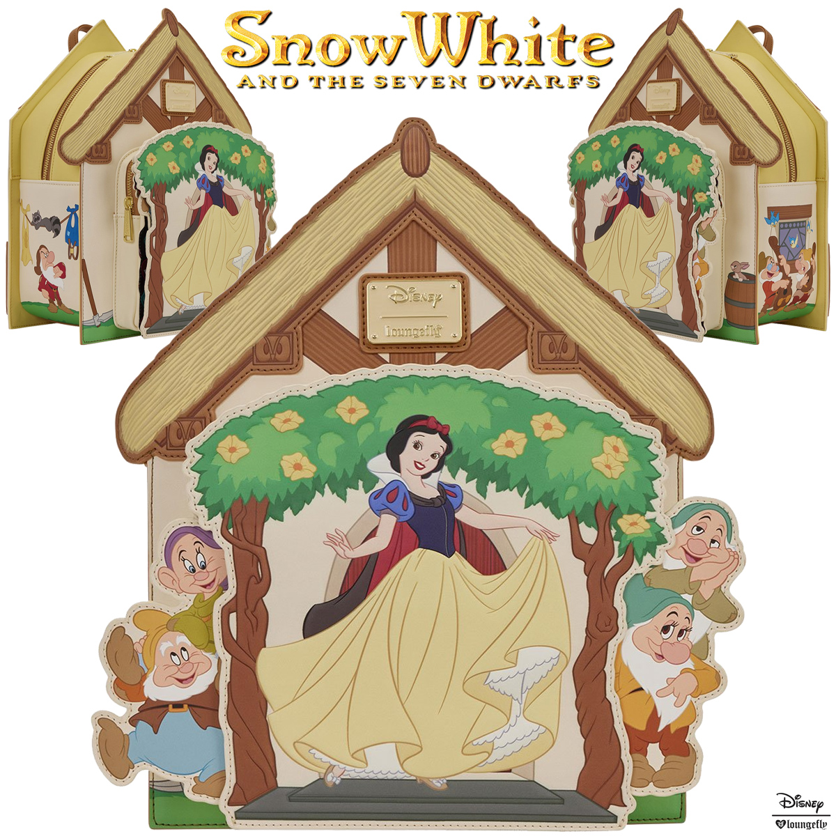 Mini-Mochila Branca de Neve na Casa dos 7 Anões