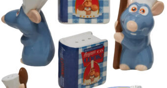 Saleiro e Pimenteiro Ratatouille: Remy e Livro de Receitas do Chef Gusteau