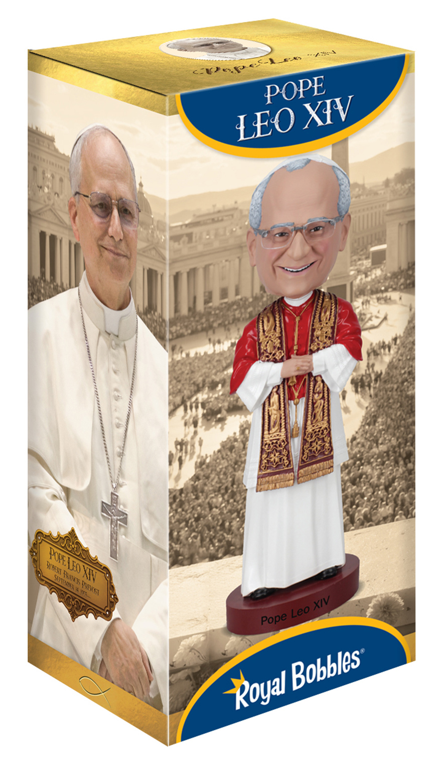 Boneco Bobble Head de Sua Santidade o Papa Leão XIV (Páscoa 2026)