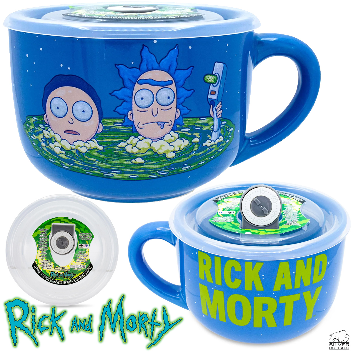 Caneca de Sopa Interdimensional com Rick and Morty
