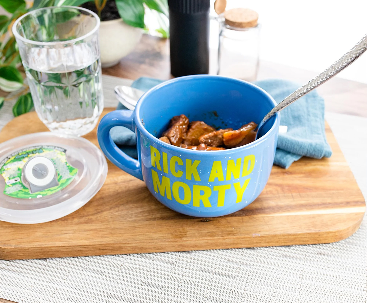 Caneca de Sopa Interdimensional com Rick and Morty
