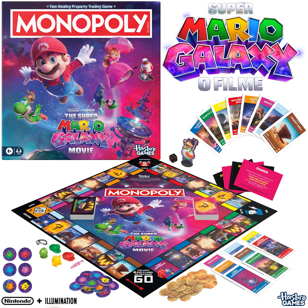 Jogo Monopoly Super Mario Galaxy: O Filme