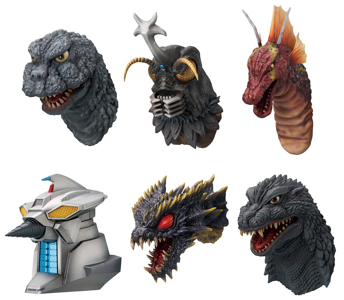 Mini-Bustos com Imãs Godzilla Monster Head Magnets (The Biography of The Most Terrifying Monster King)