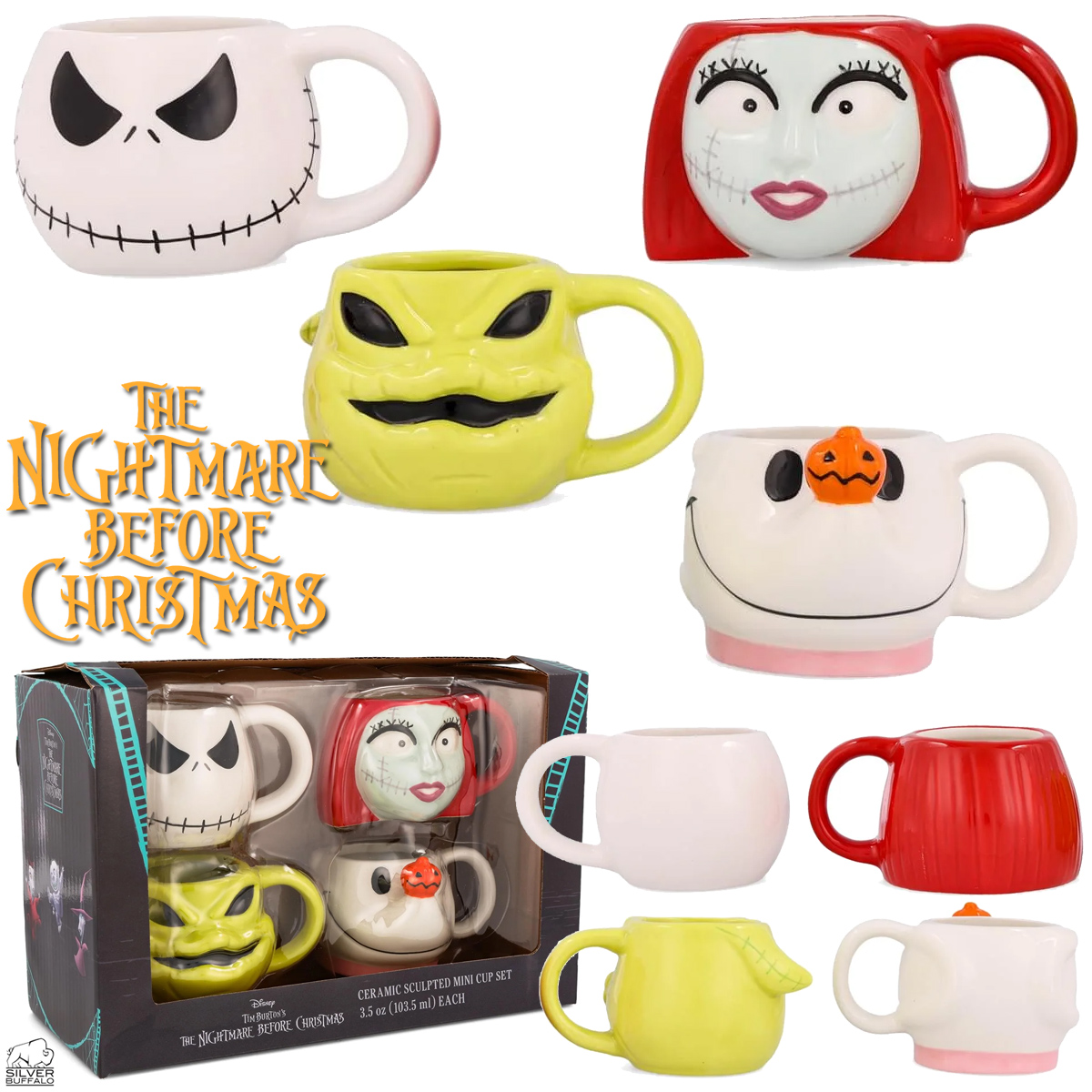 Mini-Canecas 3D O Estranho Mundo de Jack (The Nightmare Before Christmas)