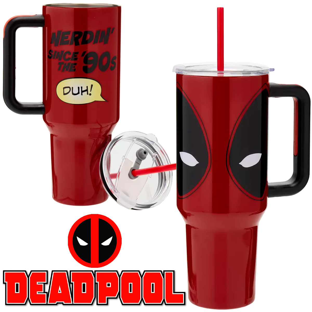 Caneca de Viagem Térmica Deadpool (Aço Inoxidável)