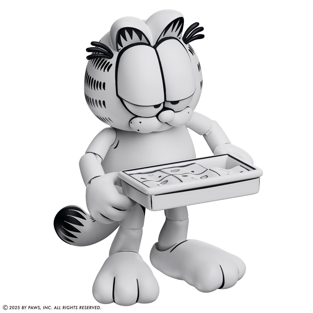 Action Figure Garfield das Tiras em Quadrinhos em Preto e Branco