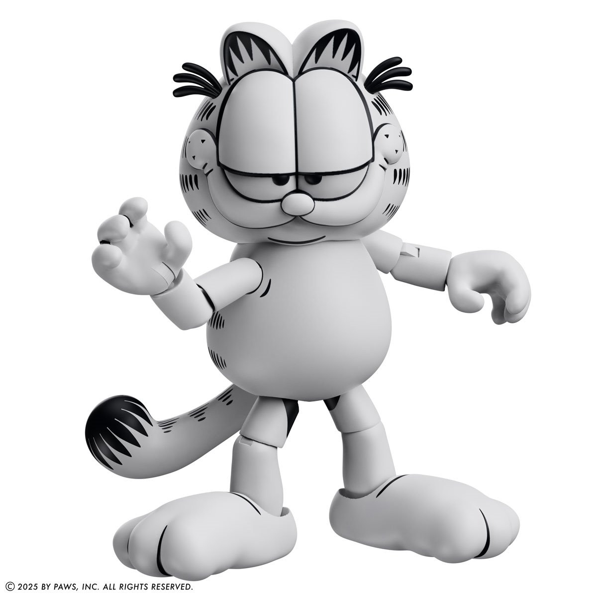 Action Figure Garfield das Tiras em Quadrinhos em Preto e Branco