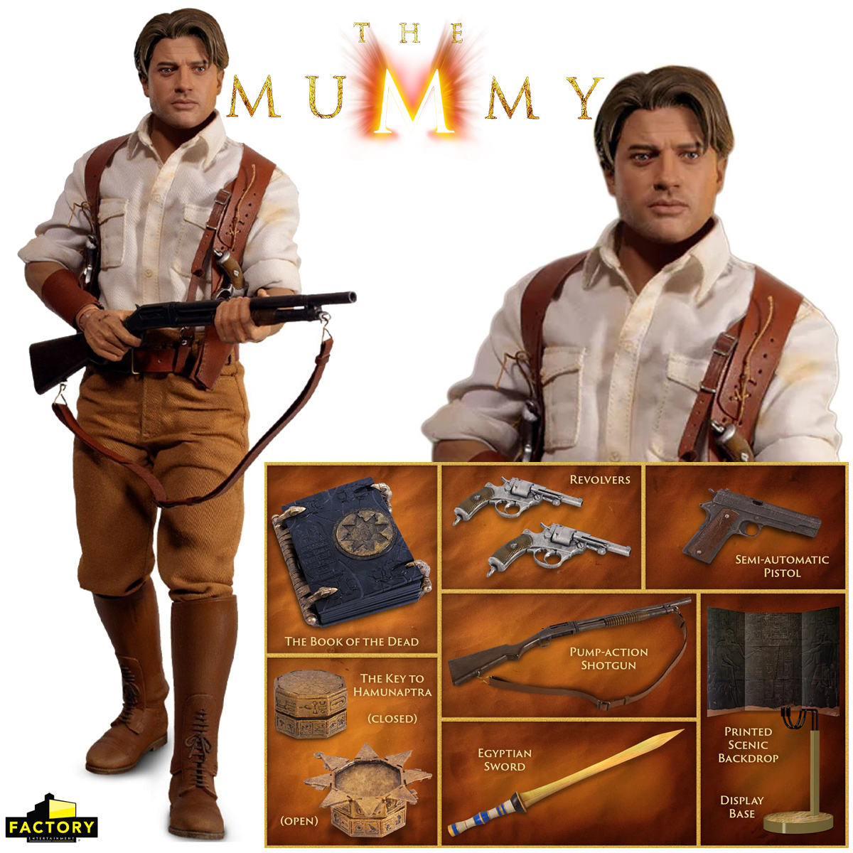 Action Figure Rick O'Connell (Brendan Fraser) em A Múmia de 1999