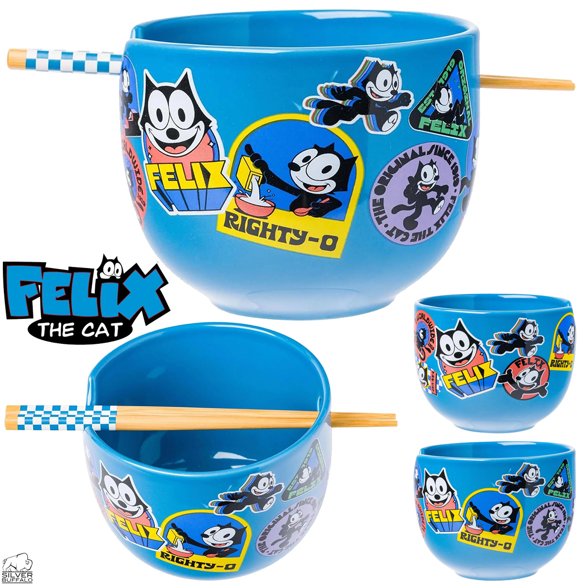 Tigela de Ramen Gato Felix com Hashis