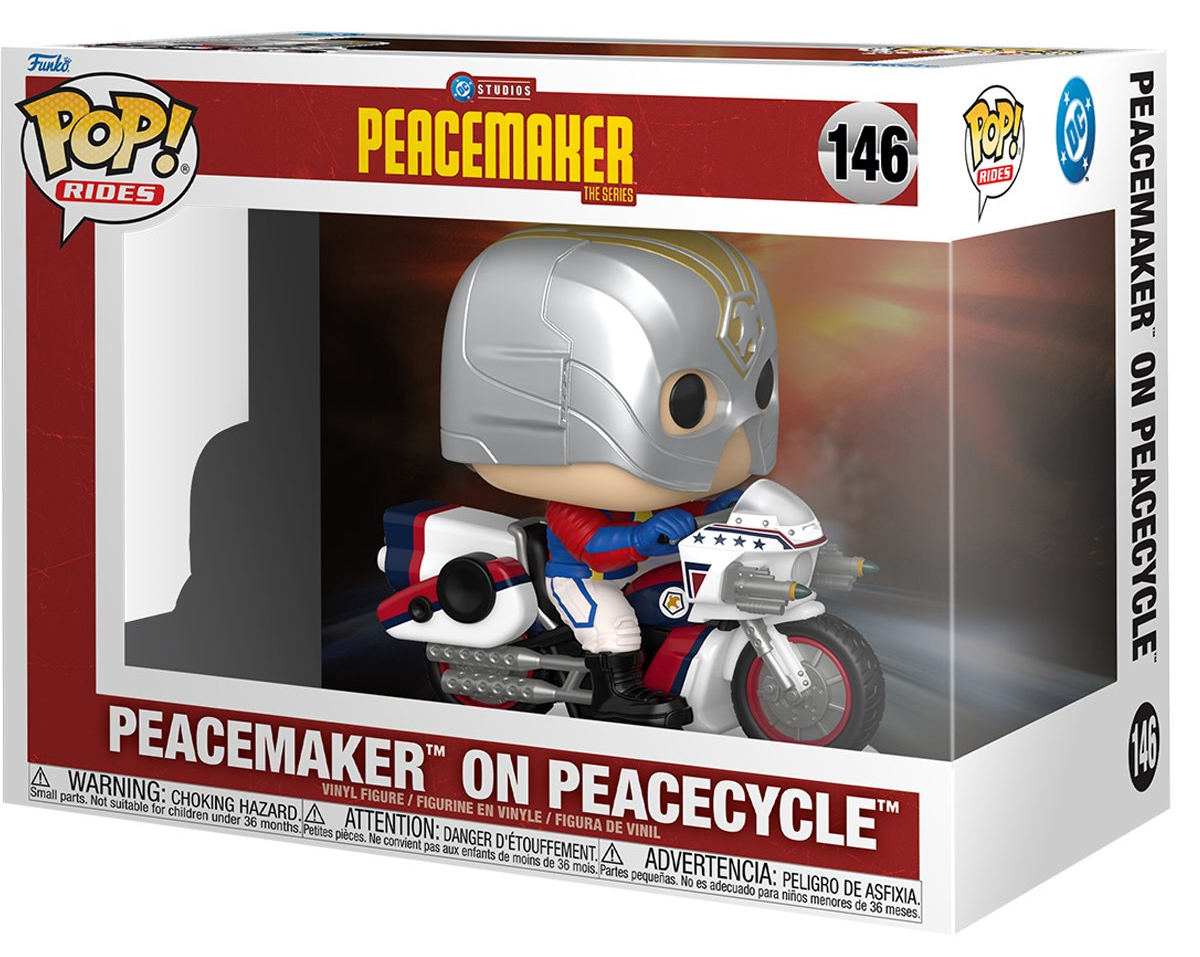 Boneco Pop! Rides Peacemaker na Moto Peacecycle