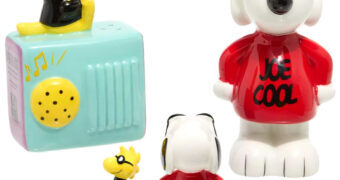 Saleiro e Pimenteiro Peanuts com Joe Cool (Snoopy) e Woodstock