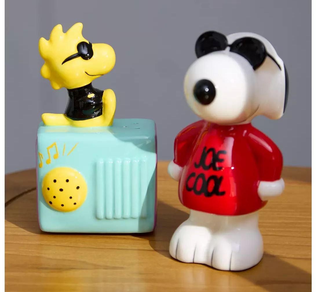 Saleiro e Pimenteiro Peanuts com Joe Cool (Snoopy) e Woodstock