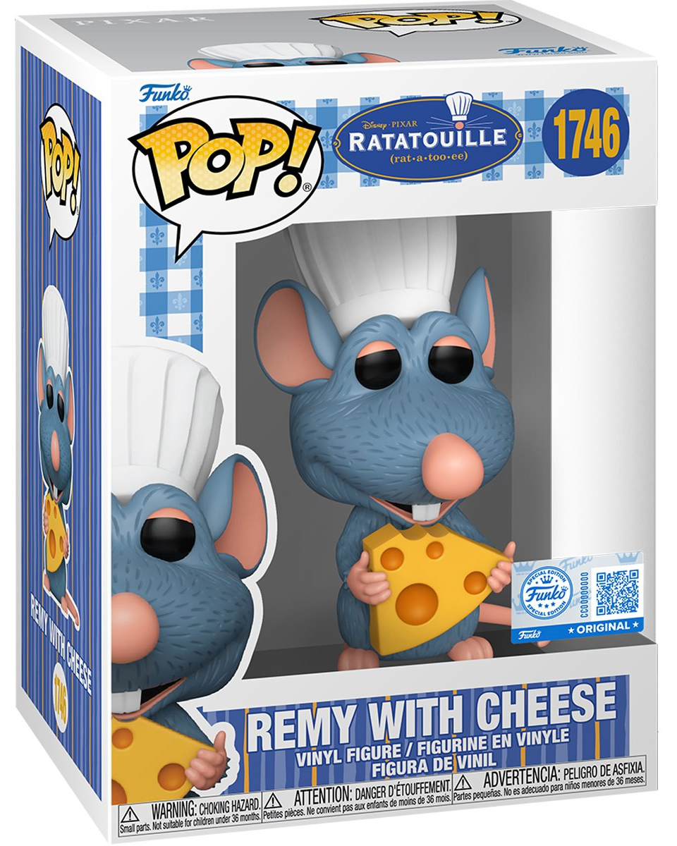 Boneco Pop! Chef Remy com Queijo do Filme Ratatouille (Pixar)