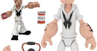 Action Figure Popeye com Uniforme de Marinheiro Branco