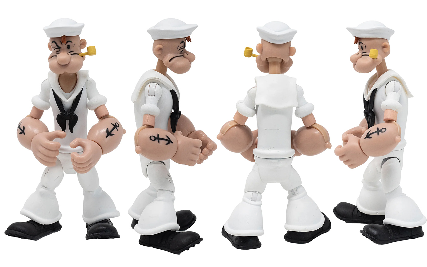 Action Figure Popeye com Uniforme de Marinheiro Branco