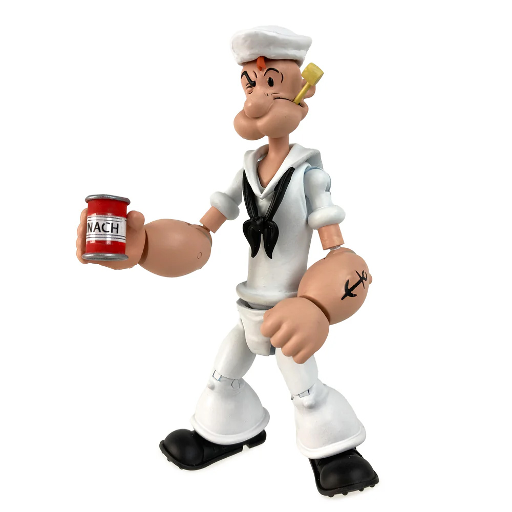 Action Figure Popeye com Uniforme de Marinheiro Branco