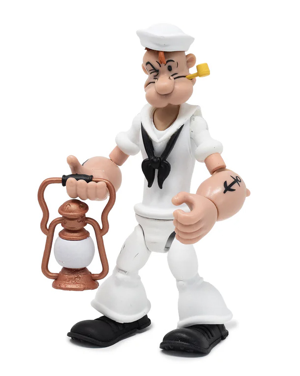 Action Figure Popeye com Uniforme de Marinheiro Branco
