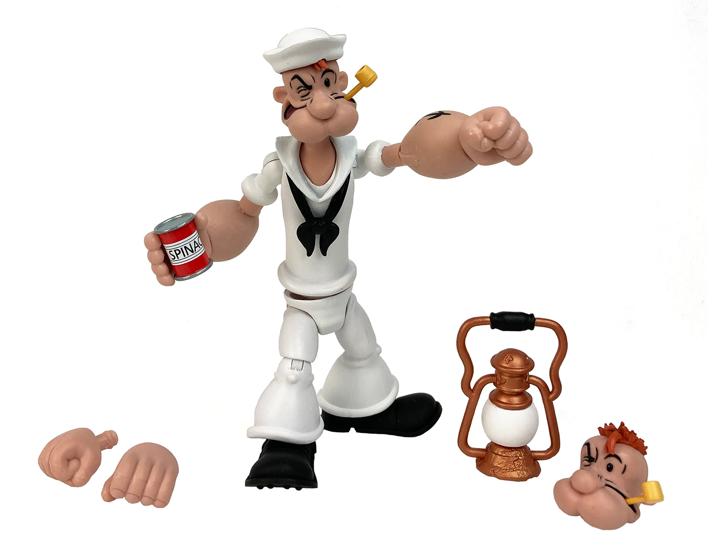 Action Figure Popeye com Uniforme de Marinheiro Branco