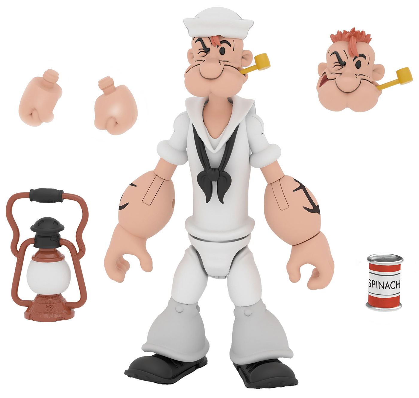 Action Figure Popeye com Uniforme de Marinheiro Branco
