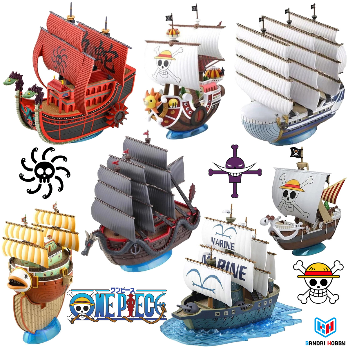 Navios Piratas One Piece “Grand Ship Collection Model Kits” (Bandai)