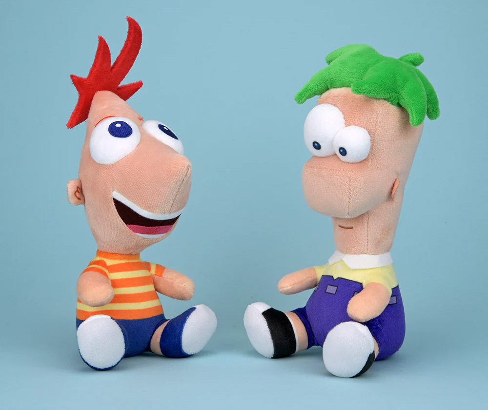 Bonecos de Pelúcia Phineas e Ferb Phunny (Kidrobot)