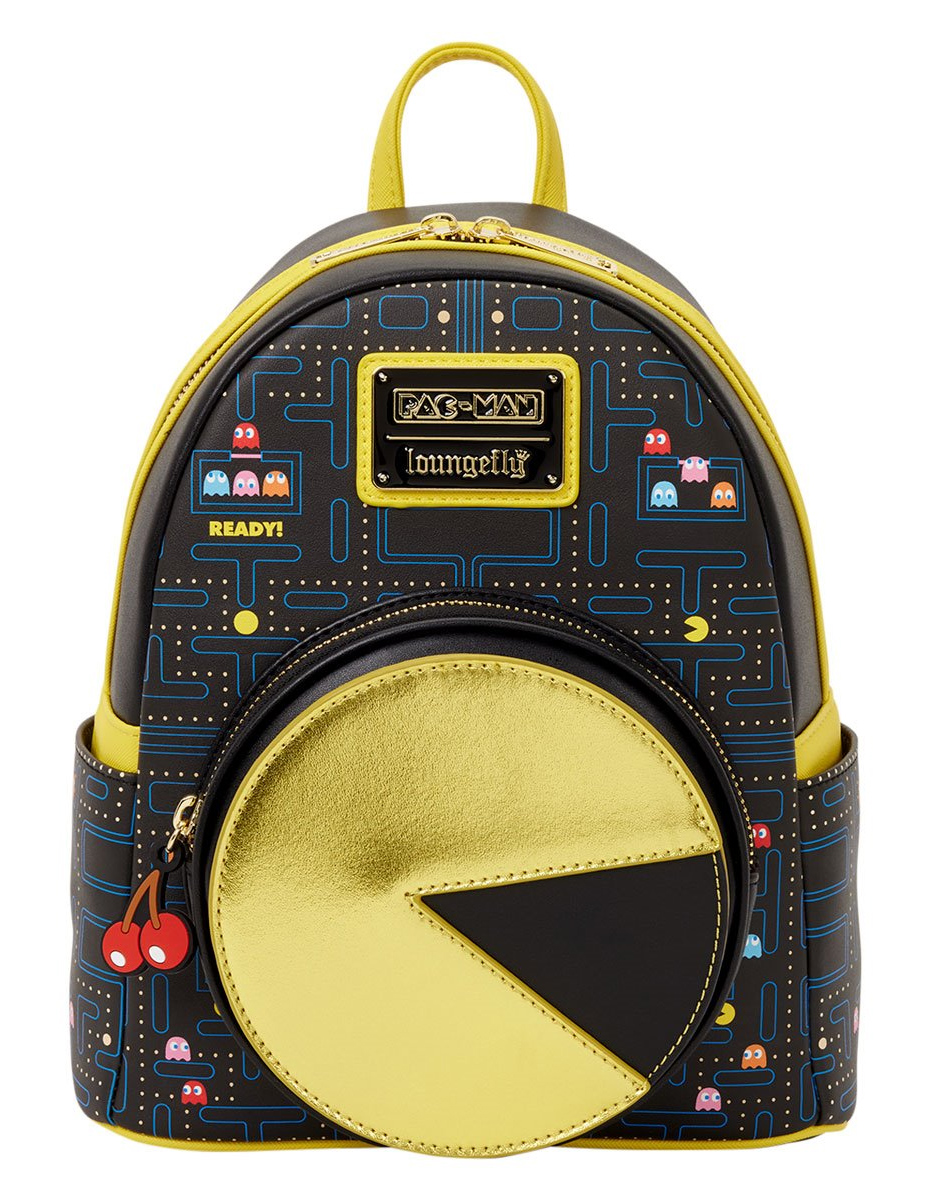 Mini-Mochila Pac-Man Fosforescente com Fantasmas e Cerejas