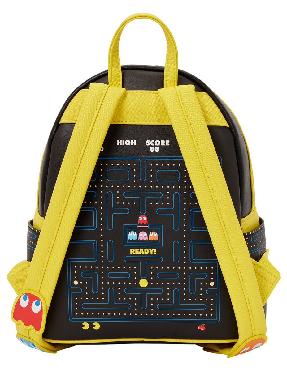 Mini-Mochila Pac-Man Fosforescente com Fantasmas e Cerejas