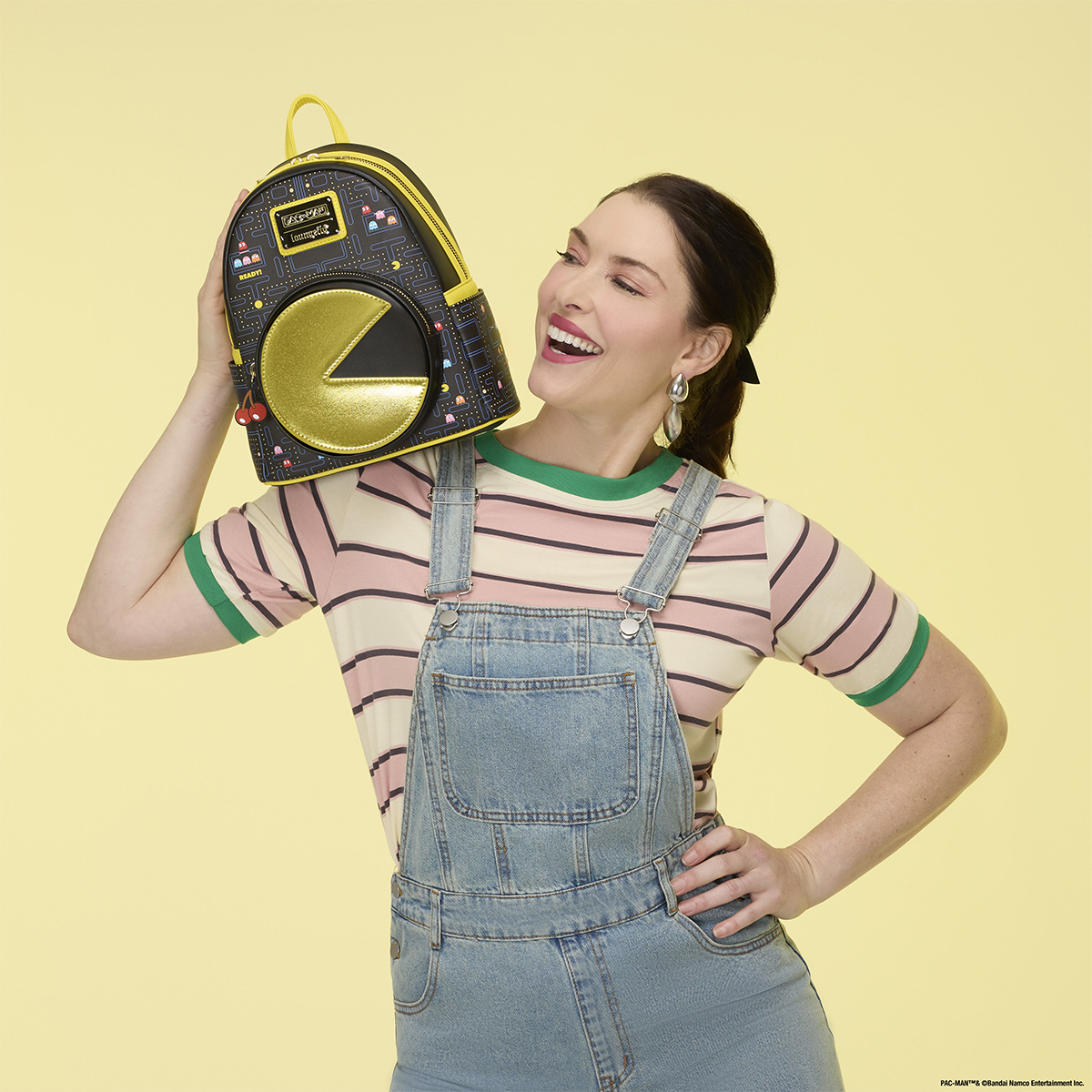 Mini-Mochila Pac-Man Fosforescente com Fantasmas e Cerejas