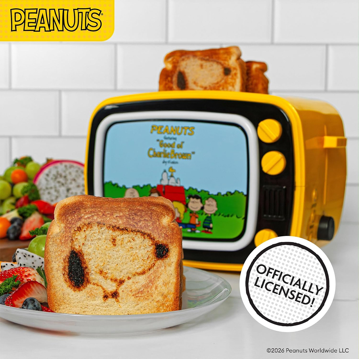 Torradeira Snoopy Peanuts com Forma de TV Retrô