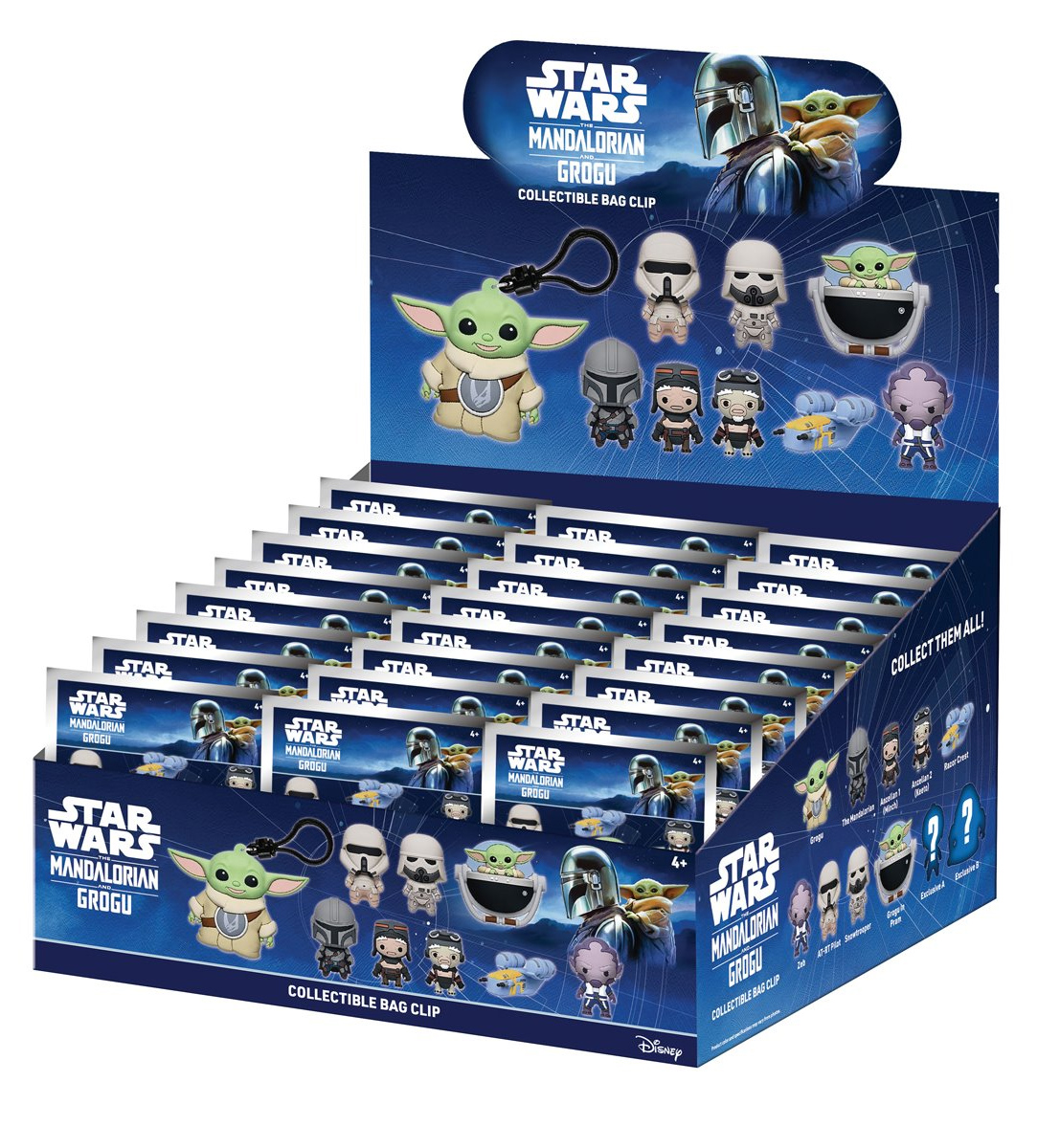 Chaveiros Star Wars O Mandaloriano e Grogu 3D Figural Bag Clips