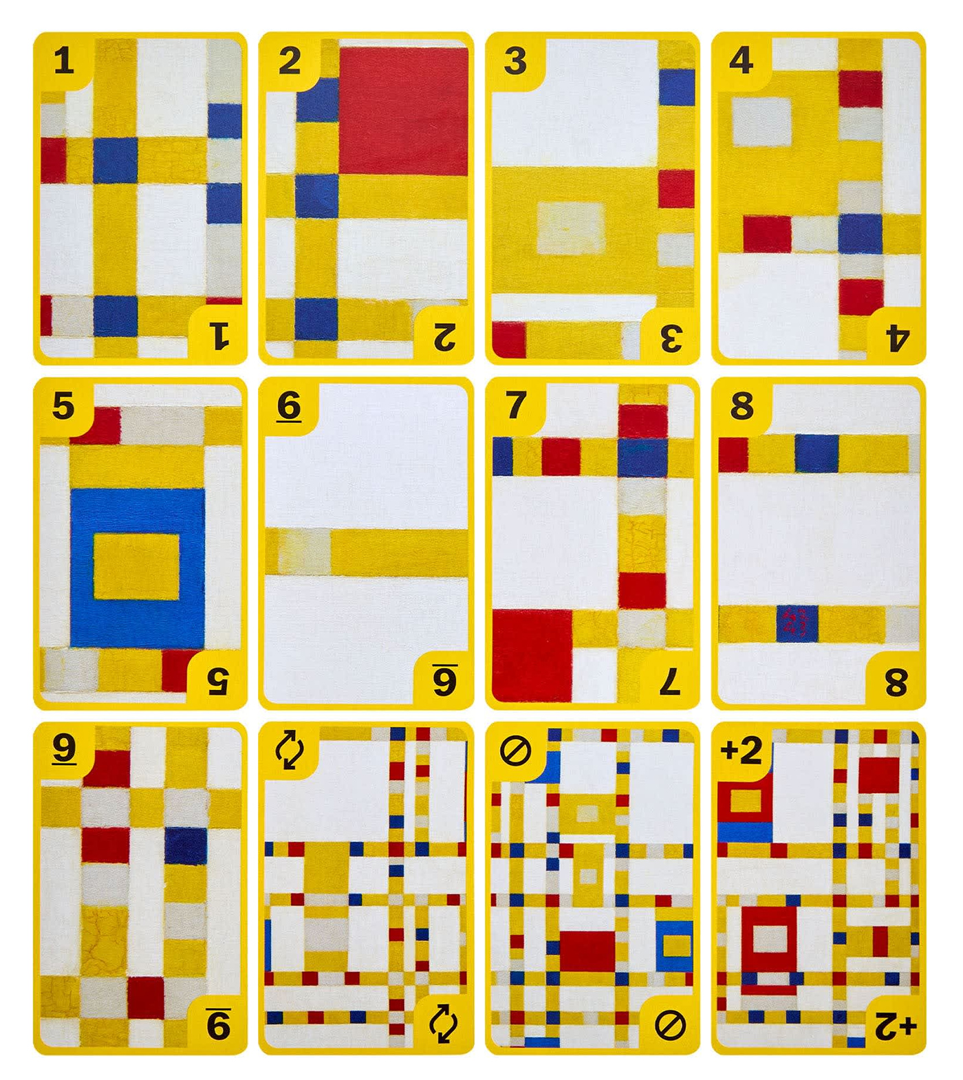 Jogo UNO Canvas x MoMA com Cartas de Matisse, Mondrian, Van Gogh e Monet