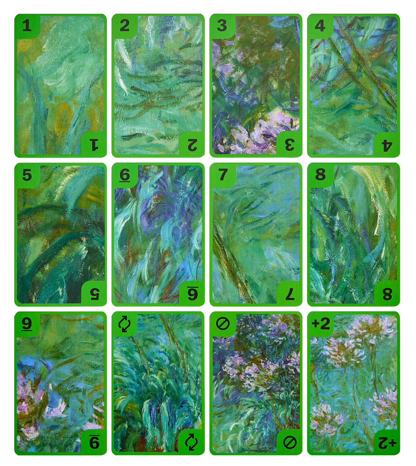 Jogo UNO Canvas x MoMA com Cartas de Matisse, Mondrian, Van Gogh e Monet