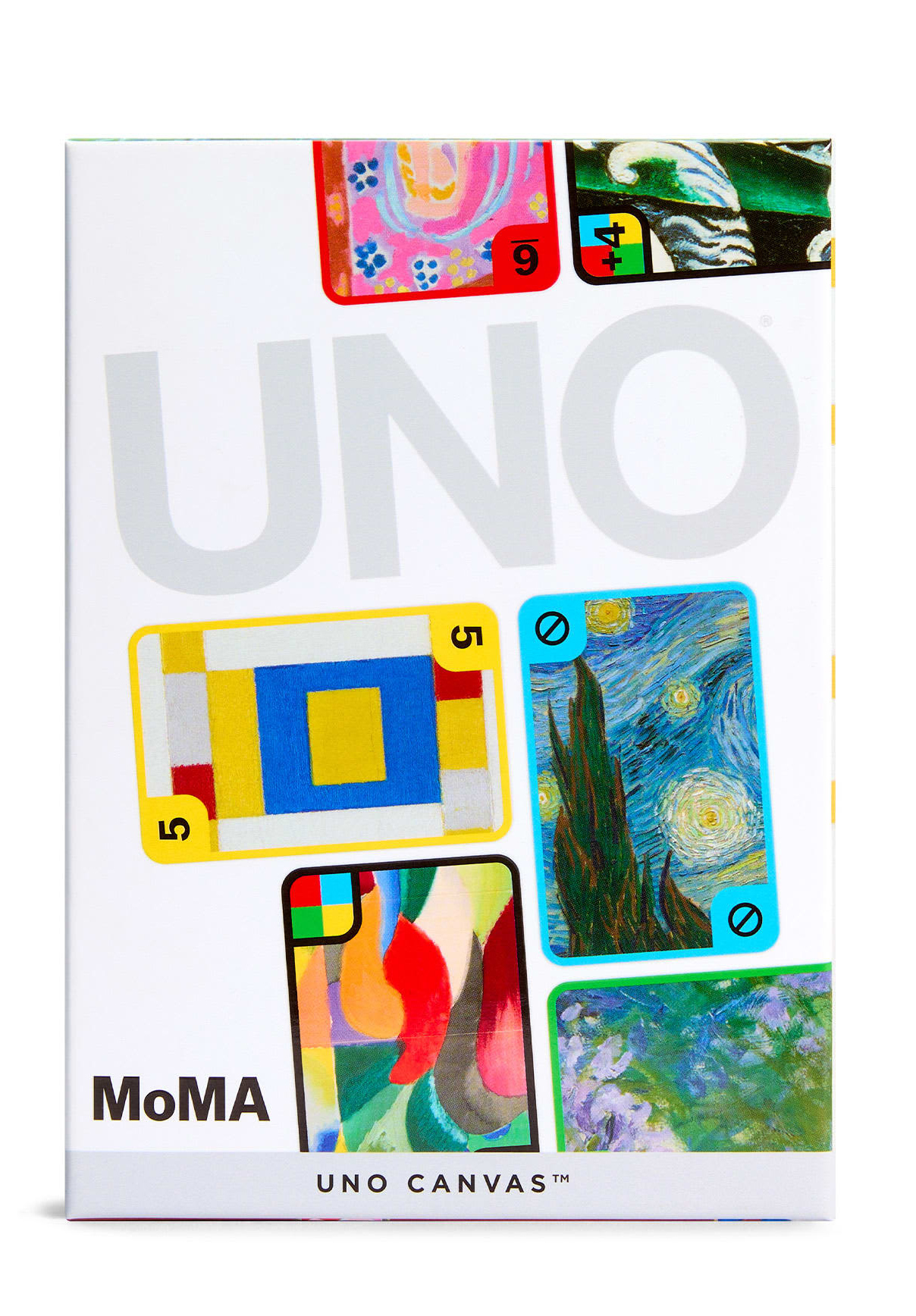 Jogo UNO Canvas x MoMA com Cartas de Matisse, Mondrian, Van Gogh e Monet