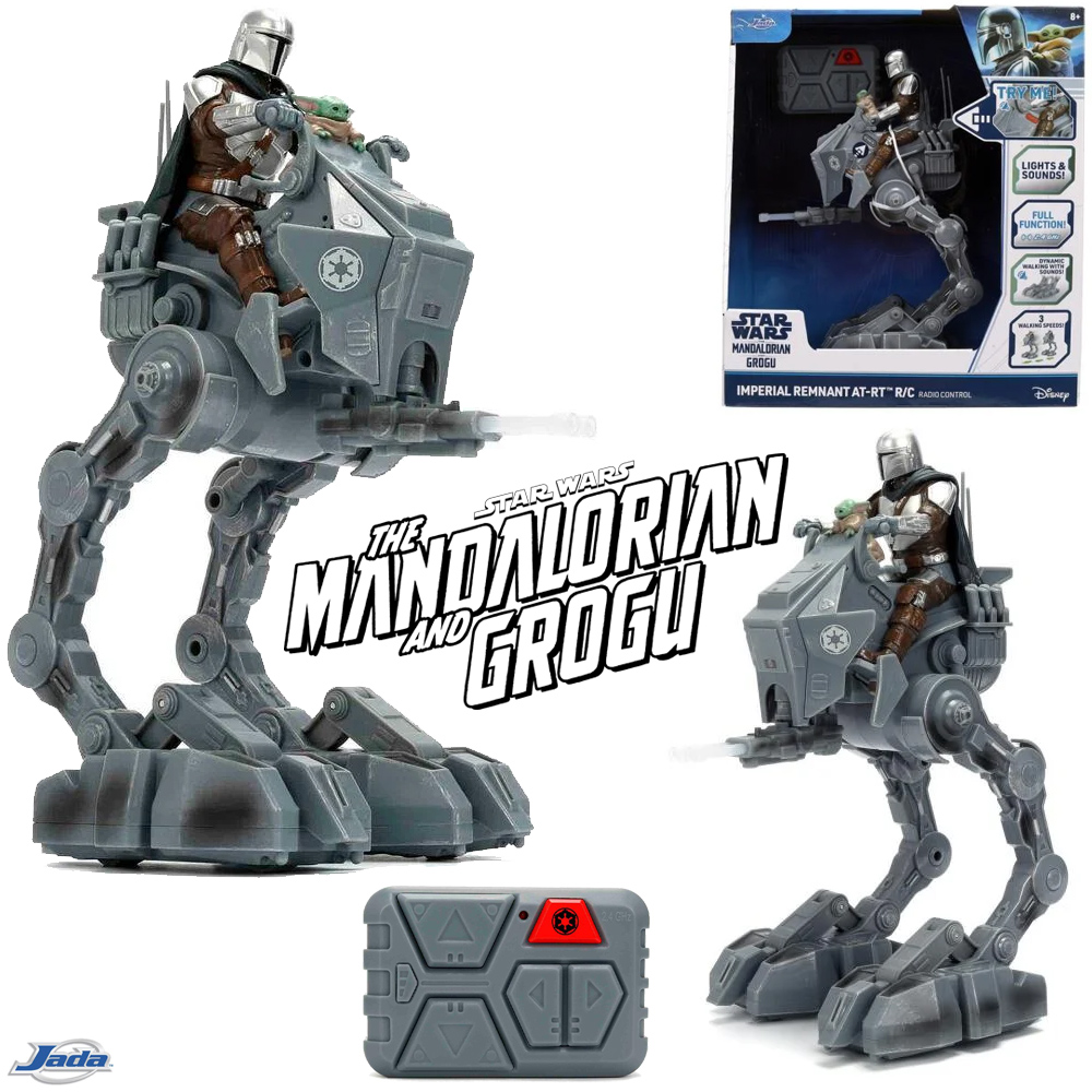 Veículo AT-RT com Controle Remoto Pilotado por Mandaloriano e Grogu (Star Wars)
