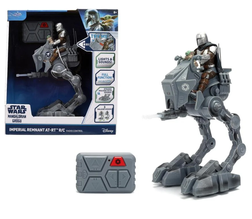 Veículo AT-RT com Controle Remoto Pilotado por Mandaloriano e Grogu (Star Wars)