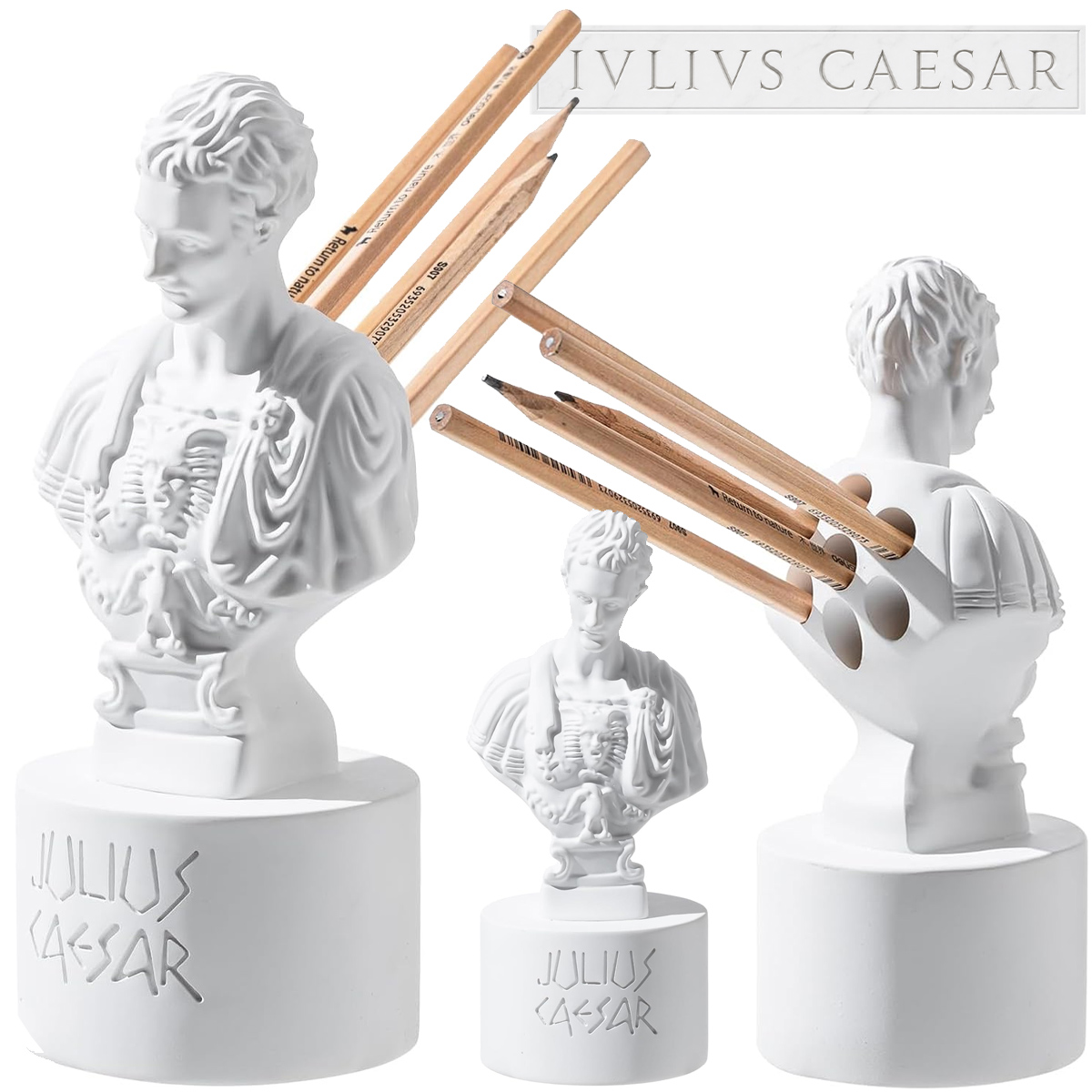 Porta-Lápis Julius Caesar com Orifícios das Facadas nas Costas