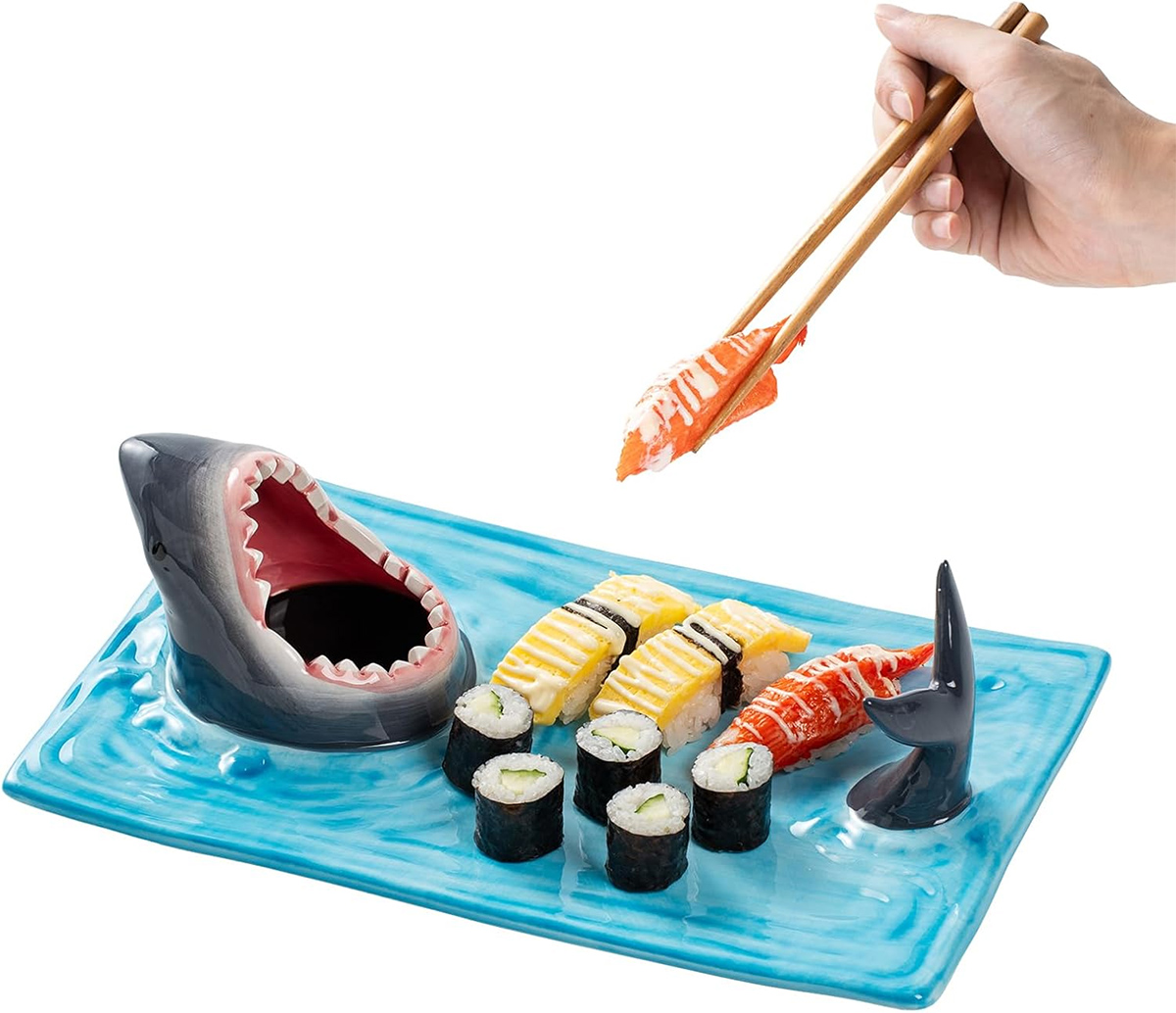 Prato de Sushi Tubarão (Shark) 3-em-1